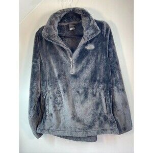 THE NORTH FACE WOMENS XLARGE 1/4 ZIP PULLOVER FURRY FLEECE DARK GRAY